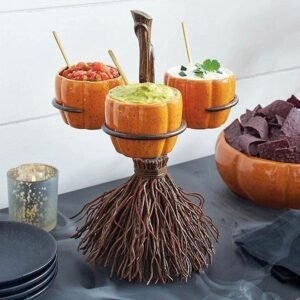 Broom Pumpkin Snack Bowl Rac
