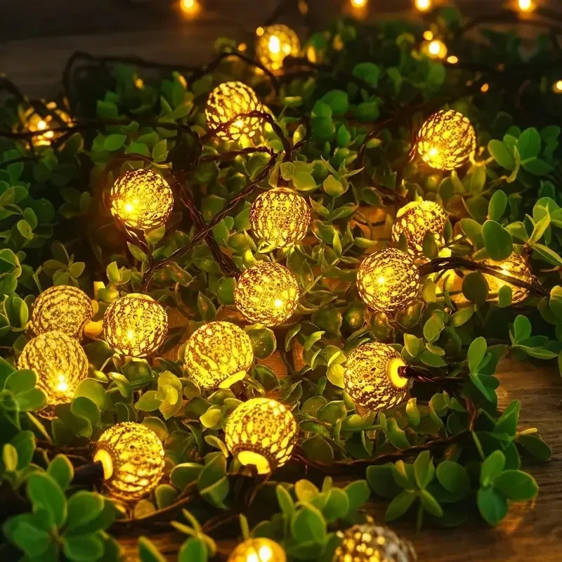 Moroccan Ball String Lights Solar Fairy Lights - Image 7