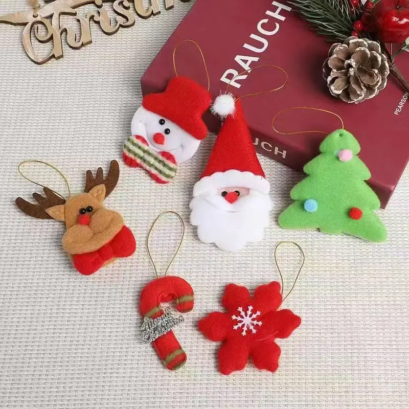 6pcs Christmas Decor Cute  Santa Claus Hanging Ornaments
