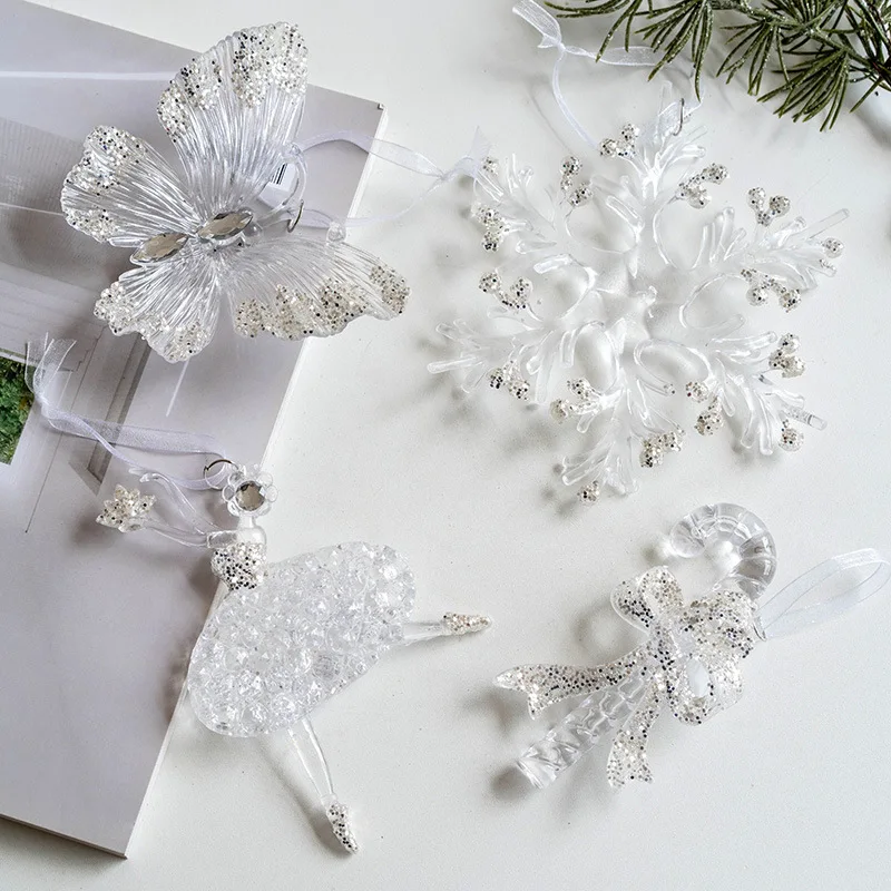 Acrylic Craft Snowflake Deer Angel Pendant Christmas Decoration
