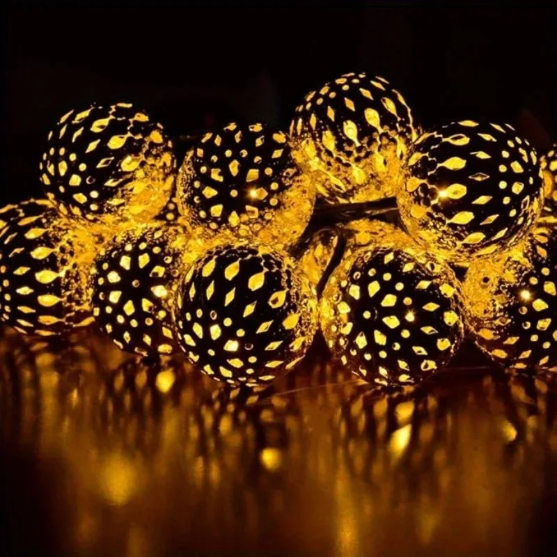 Moroccan Ball String Lights Solar Fairy Lights - Image 3