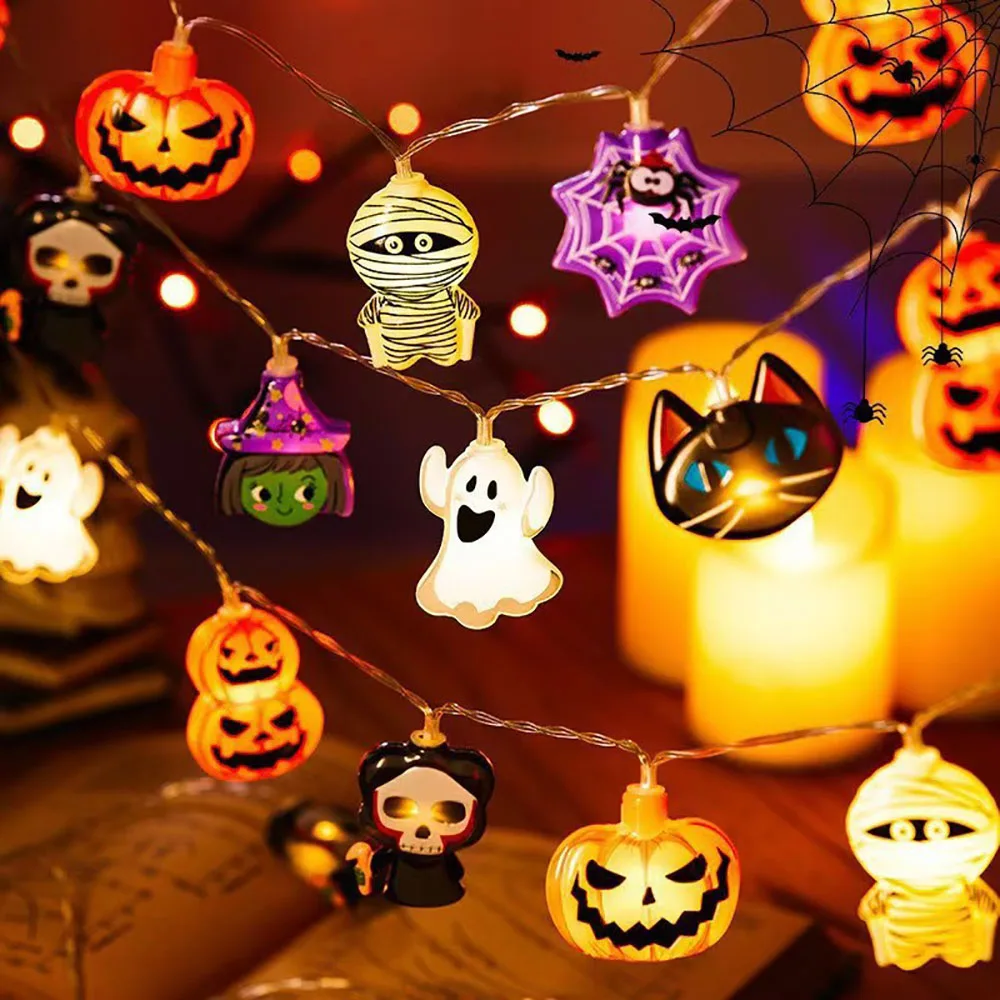 Pumpkin Ghost Spider Web Hanging Lamp Home Outdoor