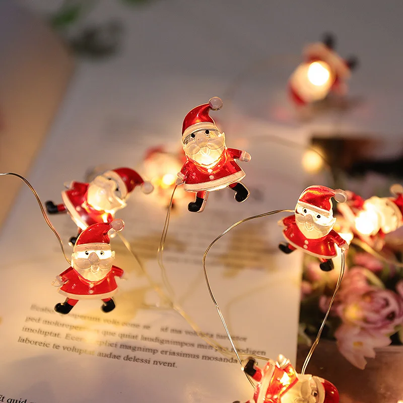 Lights String Santa Claus Snowflake Battery