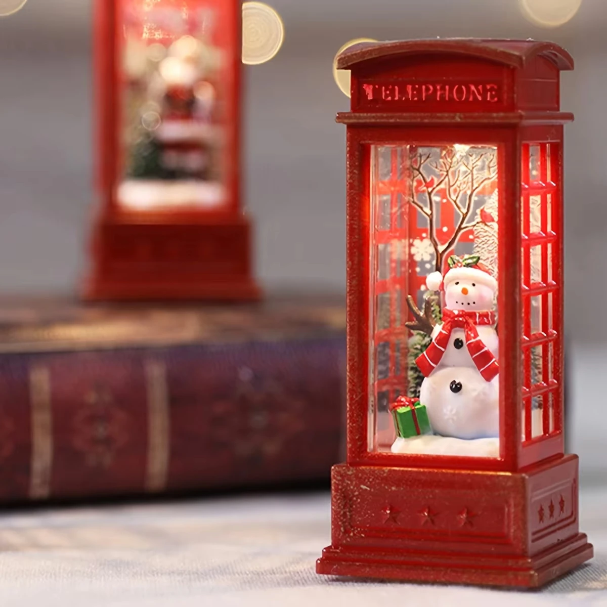 Christmas Phone Booth Decoration with Santa Claus - Image 4