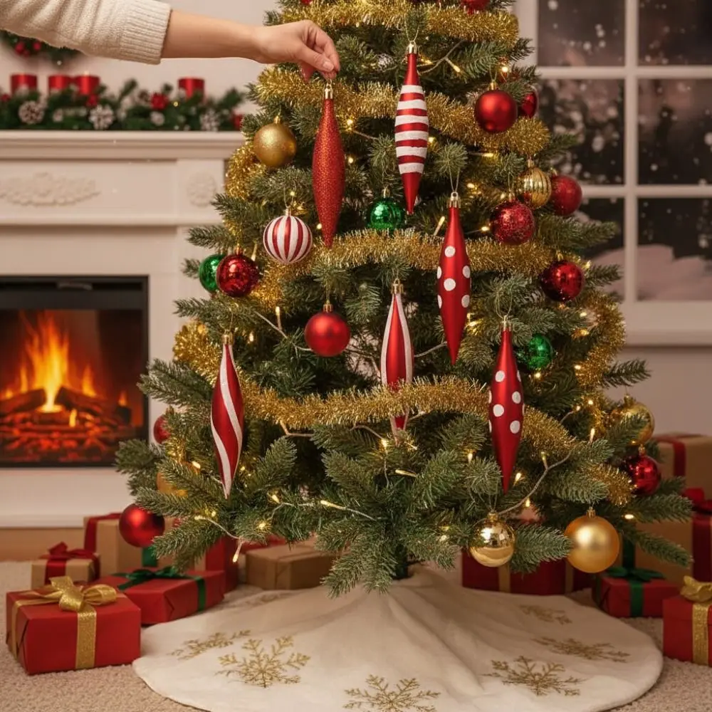 Merry Red & Gold Christmas Ornaments