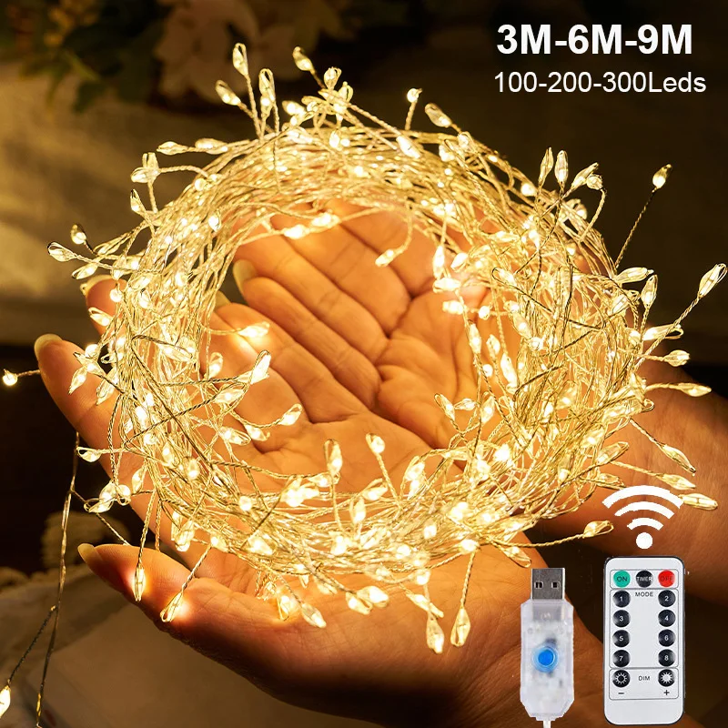 LED Firecracker String Lights Remote Control - Image 2