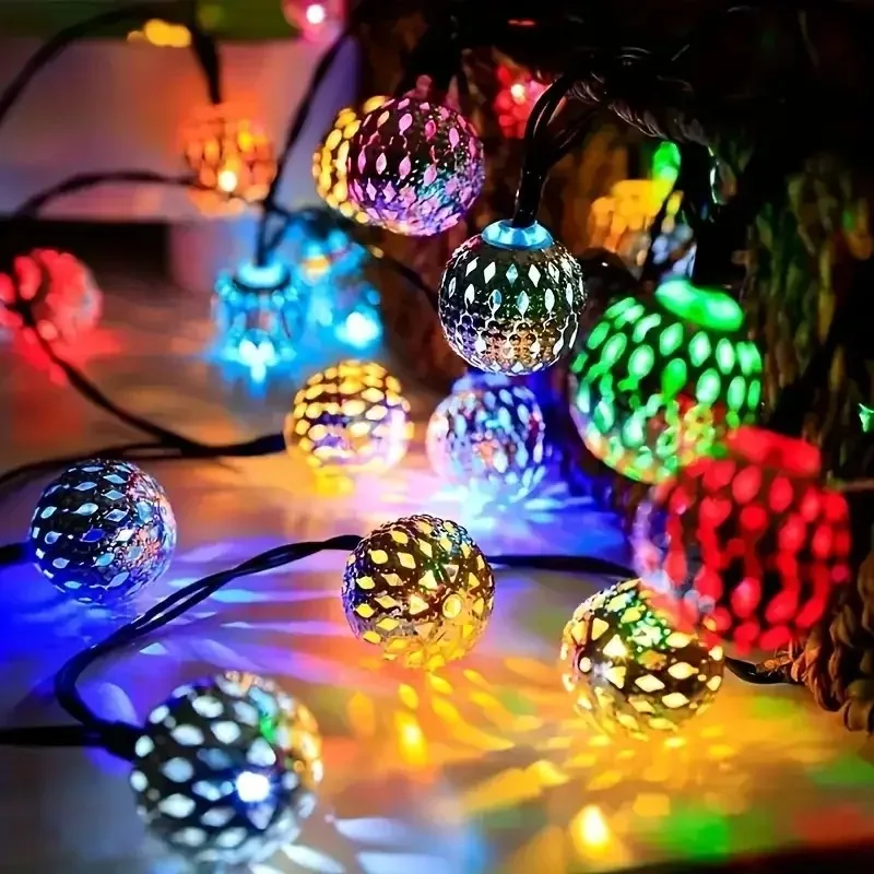 Moroccan Ball String Lights Solar Fairy Lights - Image 6
