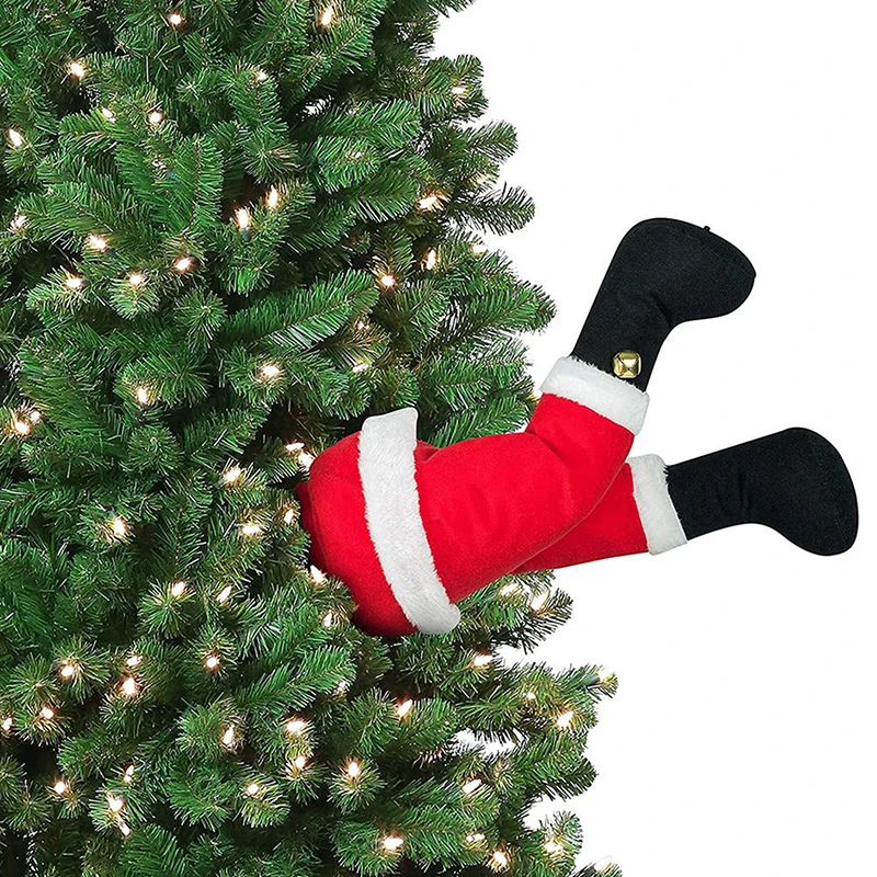 Santa Claus Elf Leg Christmas Decor