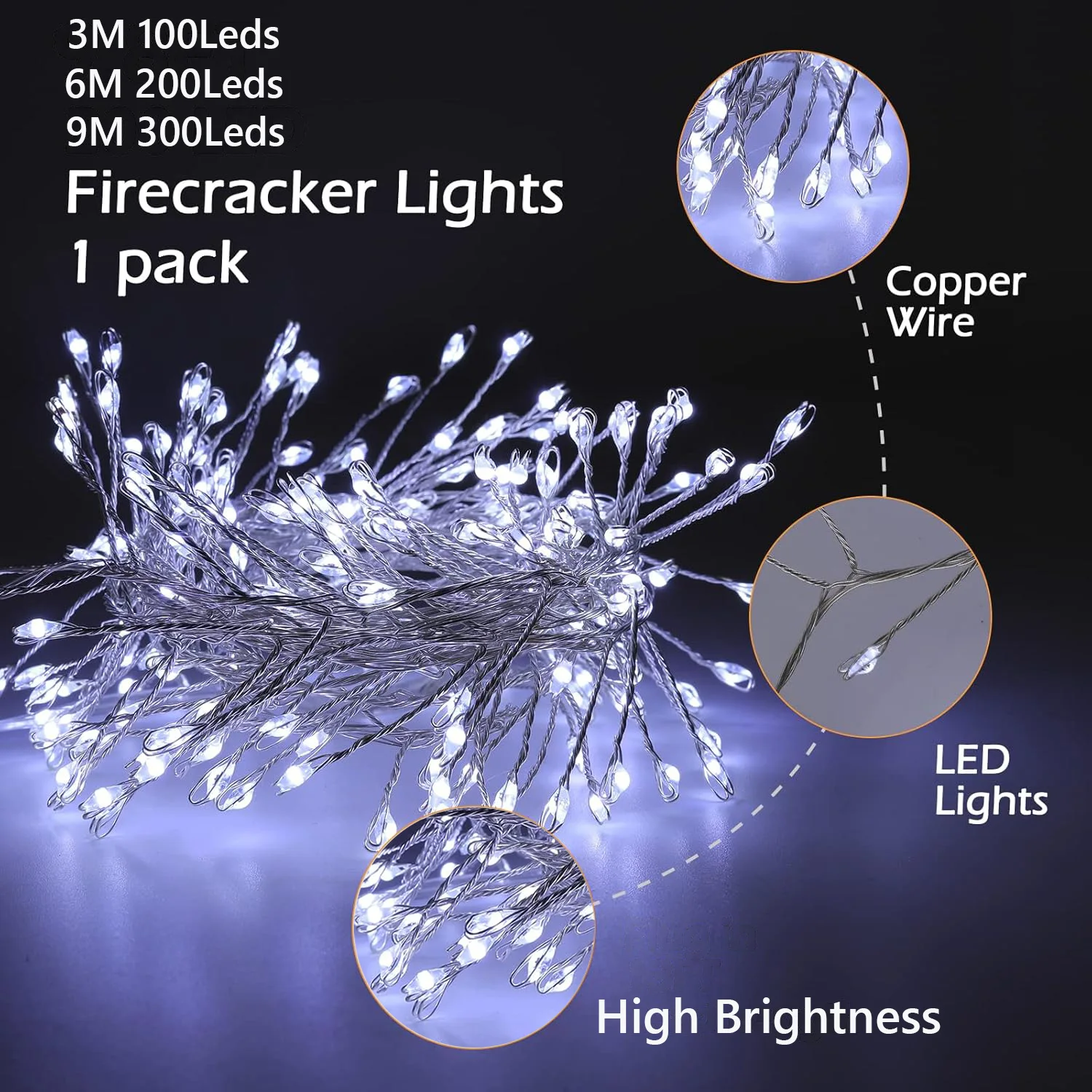LED Firecracker String Lights Remote Control - Image 3