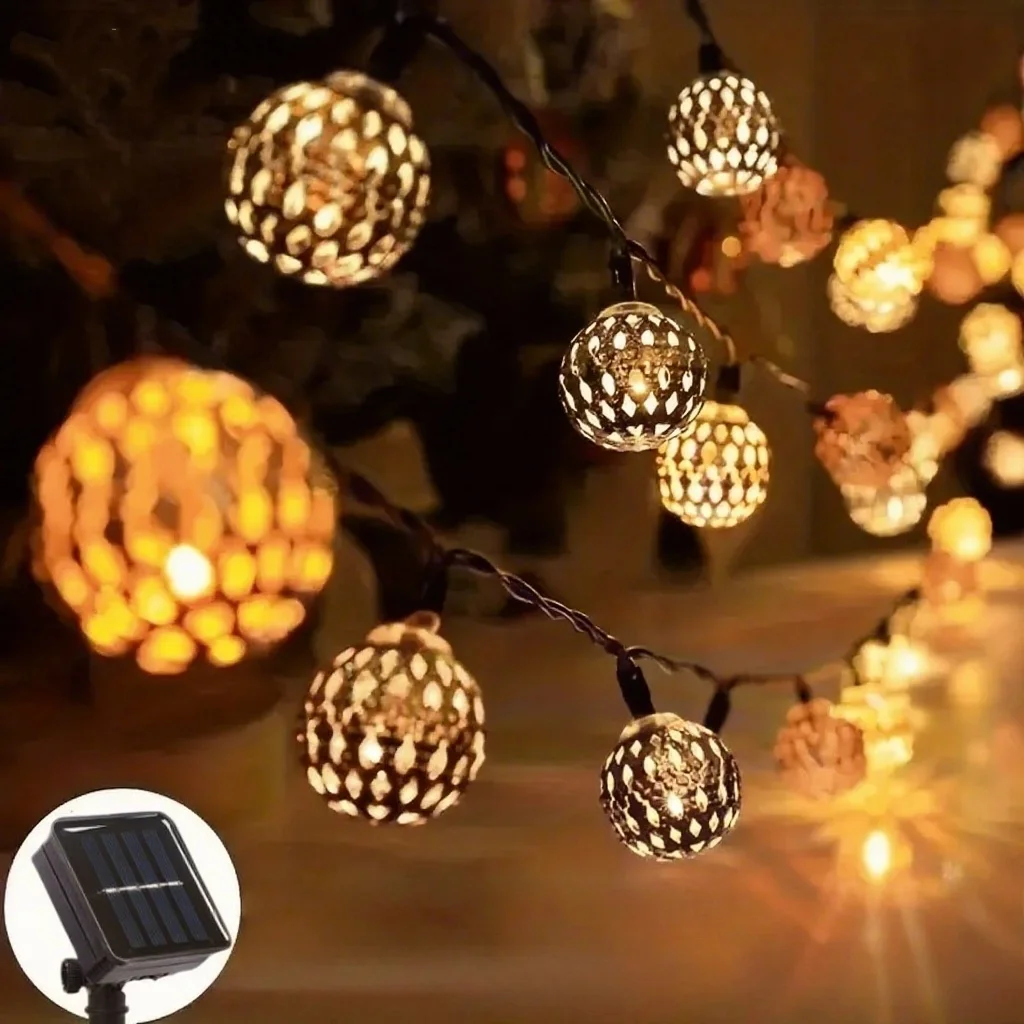 Moroccan Ball String Lights Solar Fairy Lights - Image 8
