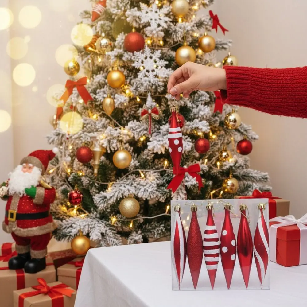 Merry Red & Gold Christmas Ornaments - Image 2