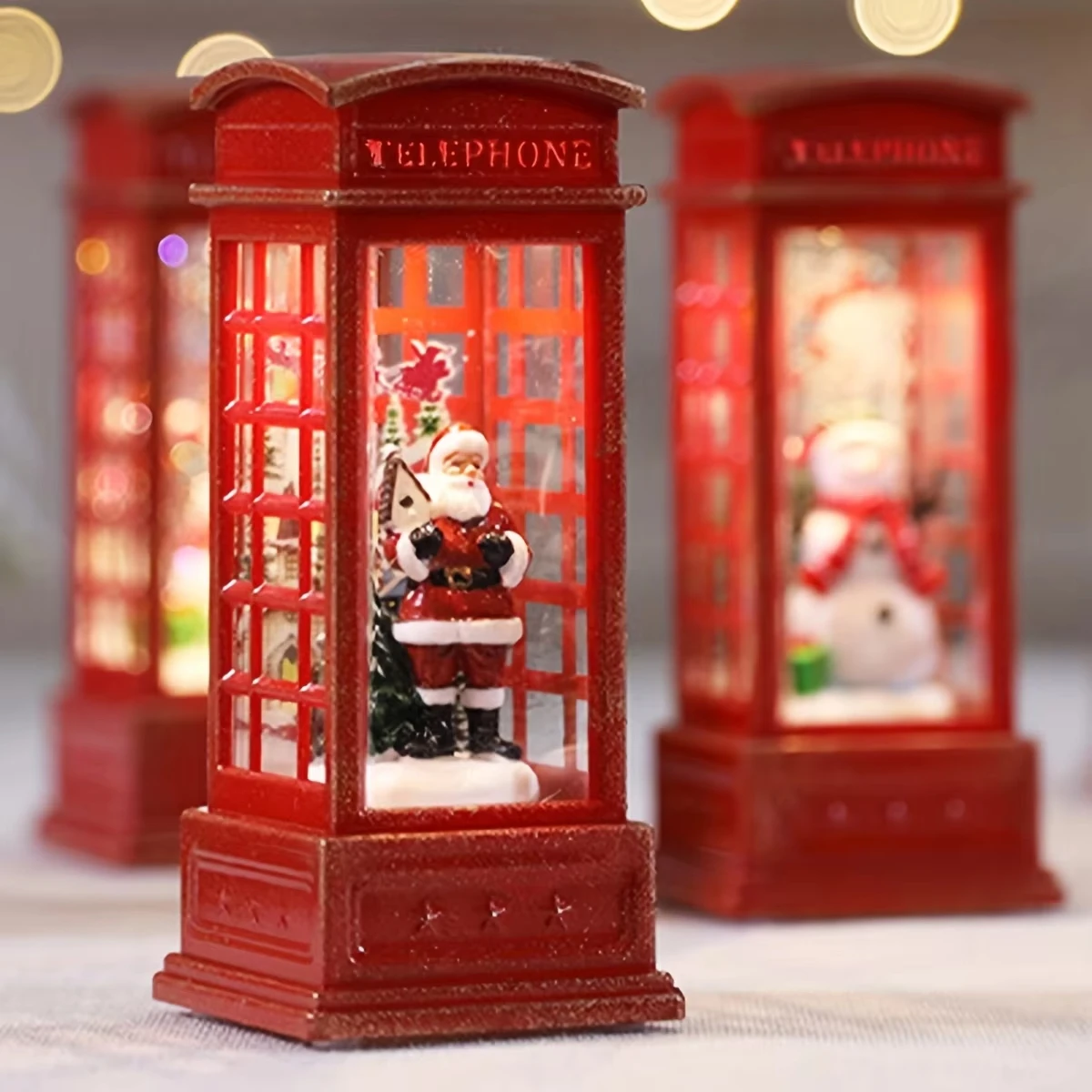 Christmas Phone Booth Decoration with Santa Claus - Image 3