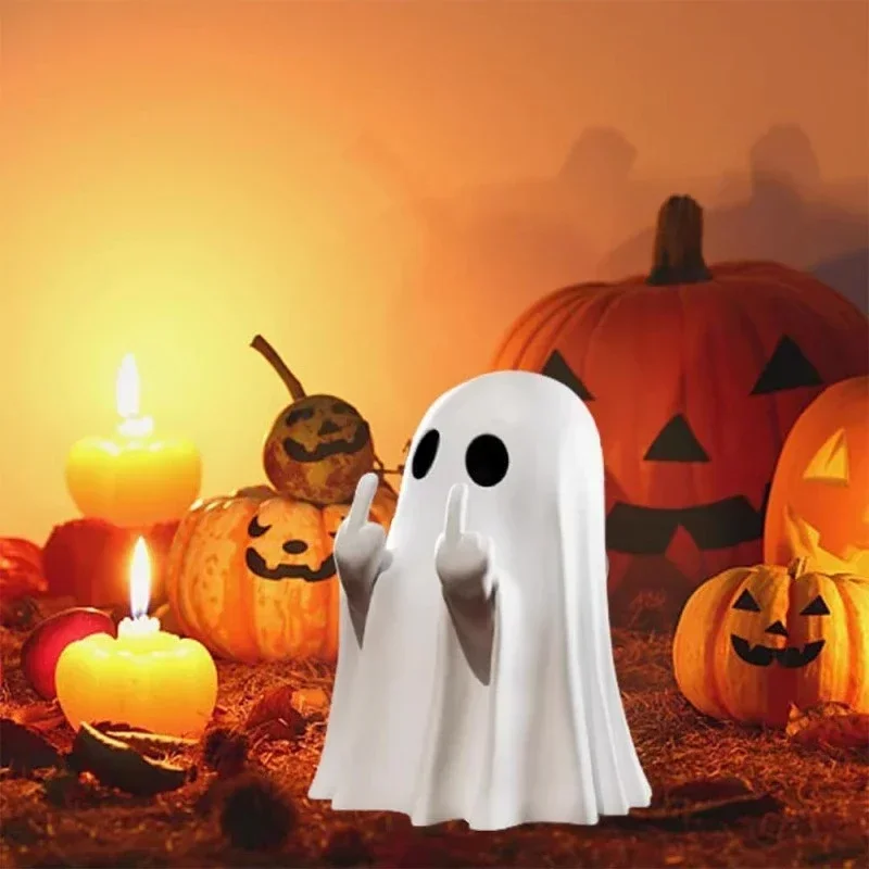 Ghost Halloween Middle Finger