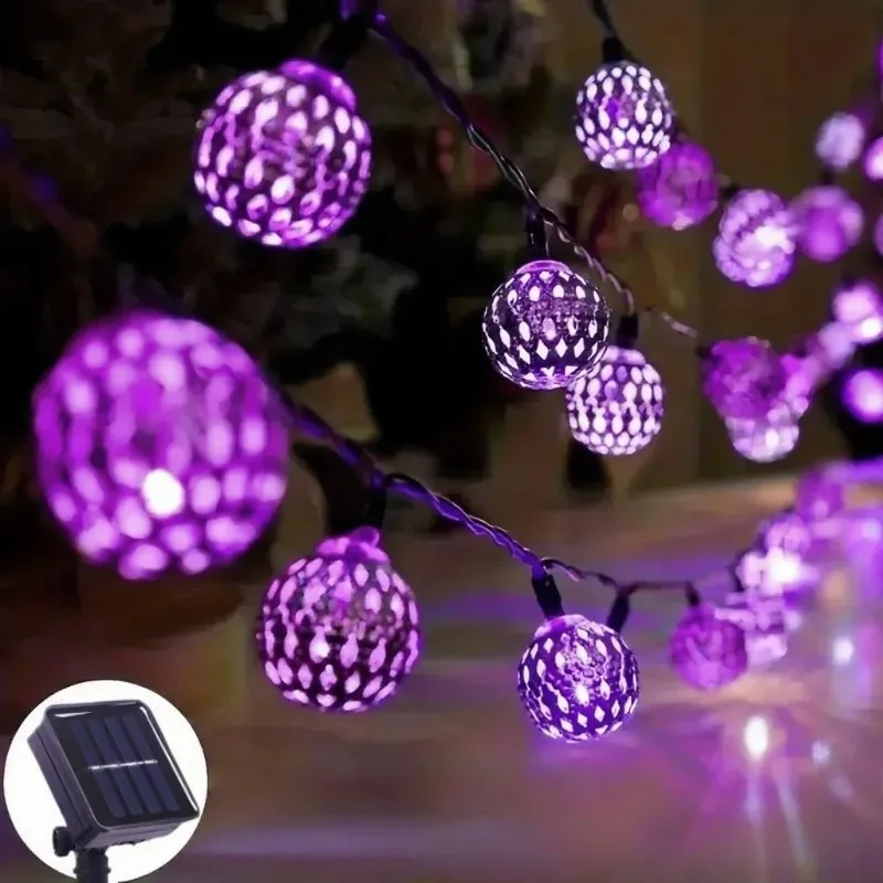 Moroccan Ball String Lights Solar Fairy Lights - Image 2