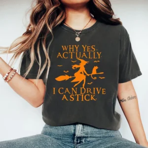 Sleeve Graphic Tee Witch T-Shirts