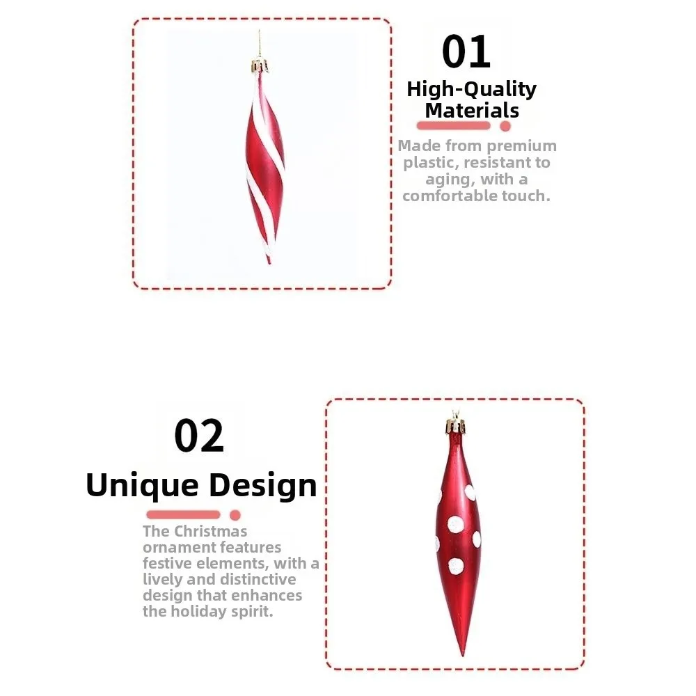 Merry Red & Gold Christmas Ornaments - Image 3