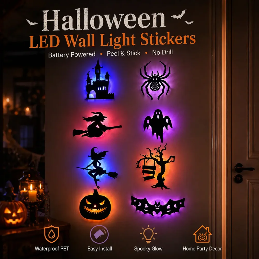 Sticker 3D LED Halloween Wall Night Light