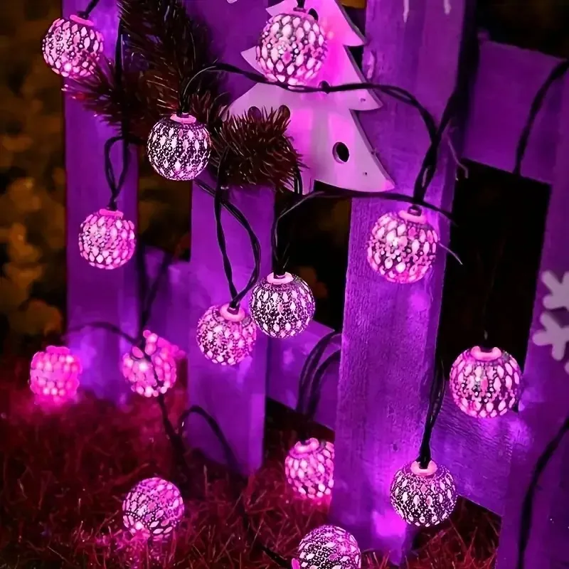 Moroccan Ball String Lights Solar Fairy Lights - Image 5