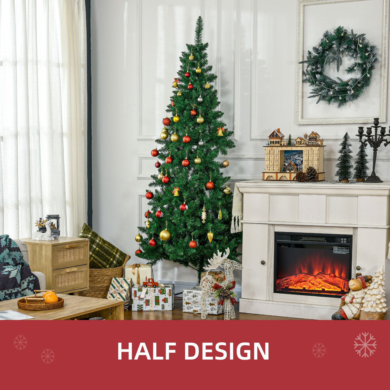 5ft Artificial Half Christmas Trees