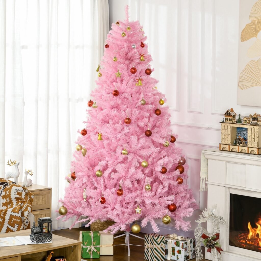 7ft Artificial Pink Christmas Trees